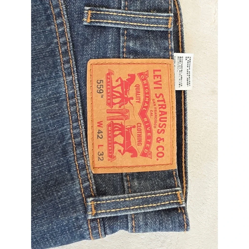 Levi Strauss 559 Relaxed Fit Straight Leg Jeans Mens‎ Blue Denim Size 42x32
